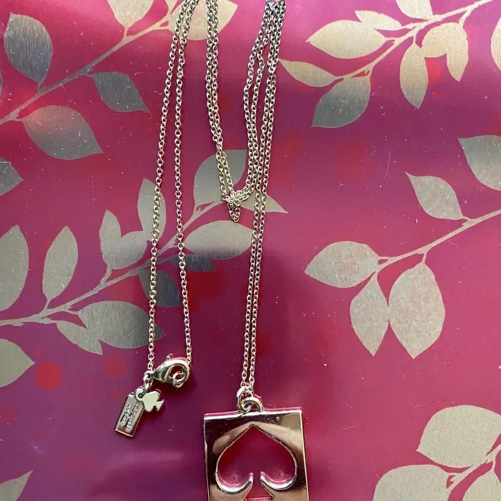 KATE Spade logo cutout long necklace